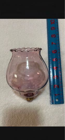 CA. 5” PINK GLASS SCONCE CANDLE/VOTIVE HOLDER