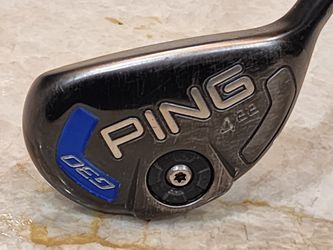 PING G-30 4 HYBRID 22 DEGREE FITTED WITH PHENOM 2.5 STIFF FLEX GRAPHITE SHAFT AND A GOLF PRIDE TOUR VELVET GRIP. GREAT CONDITION!