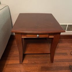 Brown wooden side table