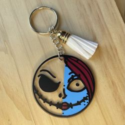 New Disney Jack Skellington And Sally Keychain