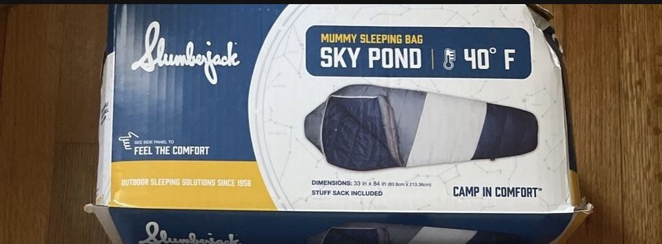New In Box Slumber Jack Sleeping Bag For Camping Or Backpacking