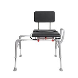 Eagle Health Supplies Padded Swivel Sliding Shower Chair & Transfer Bench, Height Adjustable, Heavy-Duty Capacity, for Safety Shower, for Elderly & Di