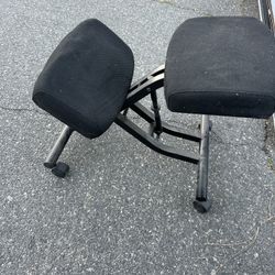 Office Star Work Smart Ergonomic Knee Chair features memory foam padding and pneumatic seat height adjustmen