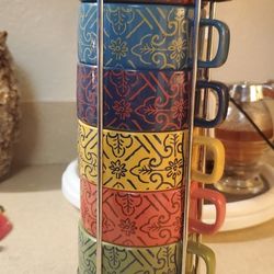 Vintage World Market Coffee Cup Set 