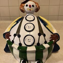 VINTAGE ZAMPIVA CLOWN FIGURINE CLOWN BANK MADE IN ITALY SIGNED CLOWN FIGURINE