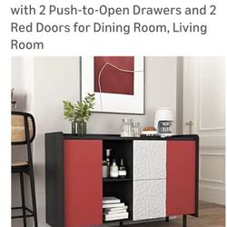 New 47" Buffet Cabinet with Storage, Modern Coffee Bar, Kitchen Cabinet 