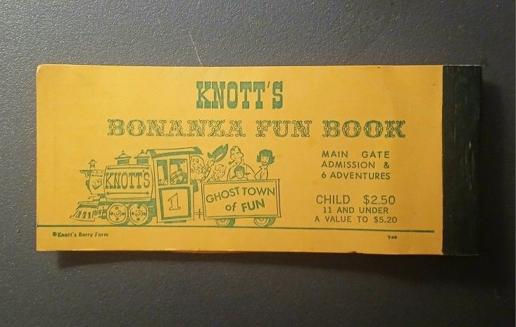 Vintage Knotts Berry Farm Ticket Book With Ticket Inside