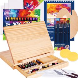 Acrylic Paint Kit, 51 Piece Professional Painting Supplies Set