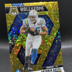 🔥Antonio Gates - 2025 Mosaic Football GOLD NO HUDDLE Hall of Fame #292 #’d /10!