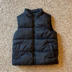 Old Navy Balck Zip Up Puffer Vest Kids Children's Size M Medium 8 Top 
