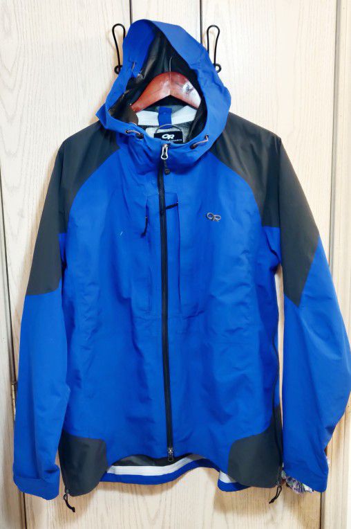 Outdoors Research Gore-tex Men's Rain Jacket Size XL  Blue With Black 