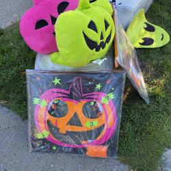 Halloween costumes and decor