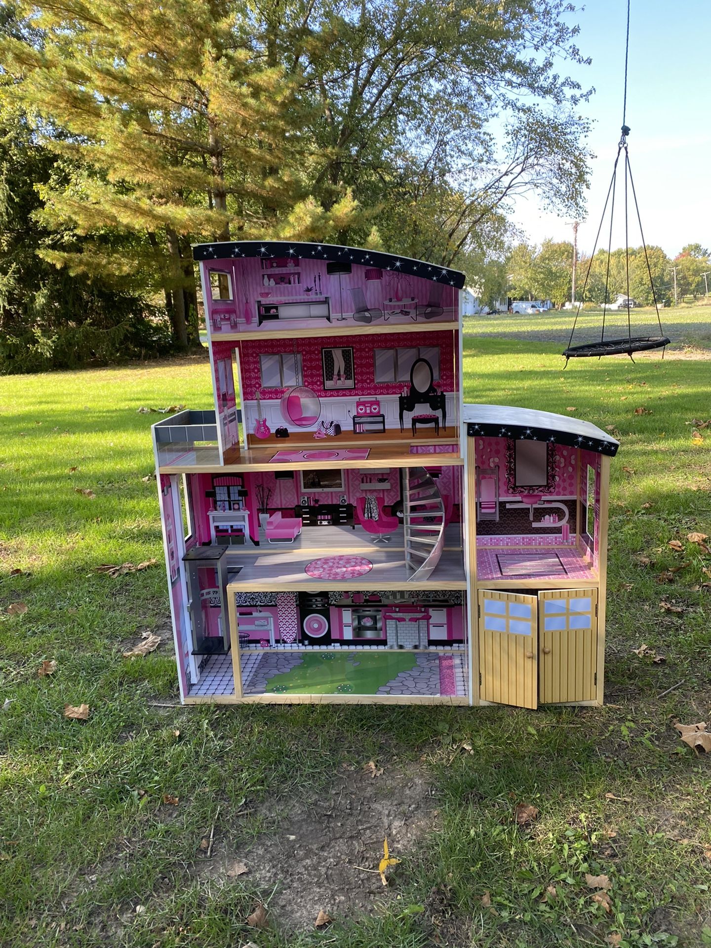 Wooden Doll House- All Wooden Furniture Included