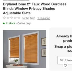 2 Inch Faux Wood  Cordless Blinds Darkening
