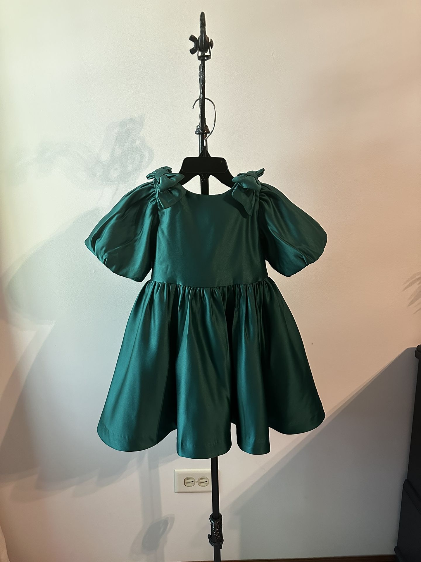 janie and jack green satin dress Lily | Retro Off Shoulder Swing Dress main image 1