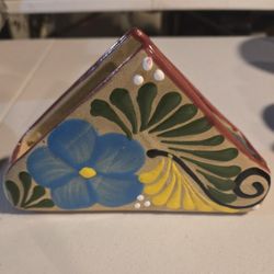 Talavera Pottery Mexican Multi Color Napkin Holder