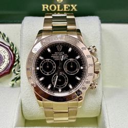 Rolex Daytona 116528 40mm Black dial Yellow Gold + box