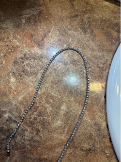 Silver rhinestone tennis necklace