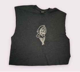 Fast Doll Ain't Dead Yet Grim Reaper Graphic Sleeveless Muscle Crop Tee XL