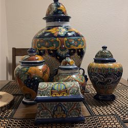 Signed Mexican Talavera Set (5pc)