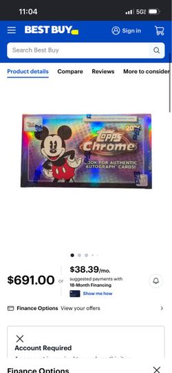 Topps Chrome Disney Trading Cards Box