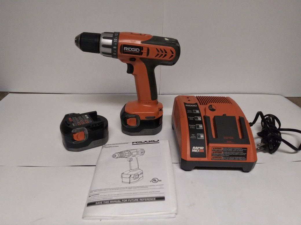 Ridgid Drill with Charger/Batteries