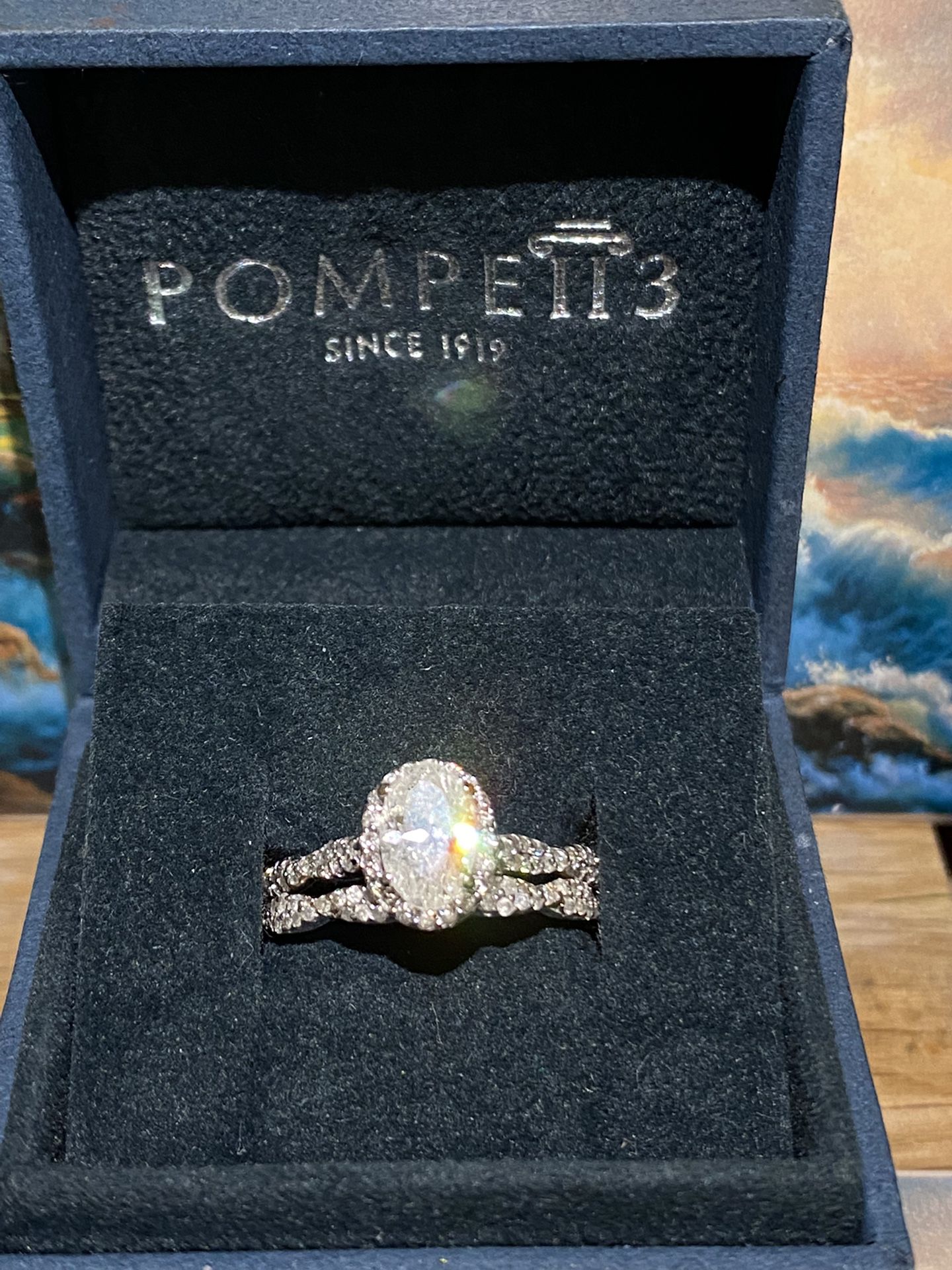 Diamond Engagement Ring  1.5K White Gold   New Never Worn