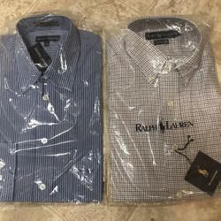 Two New Size 15 Dress Shirts (Grant Thomas & Ralph Lauren)