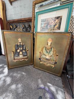 Emperor Empress vintage wall Art made it Hong Kong