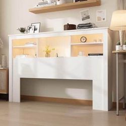 New White Queen Size Headboard or Freestanding Shelving Unit