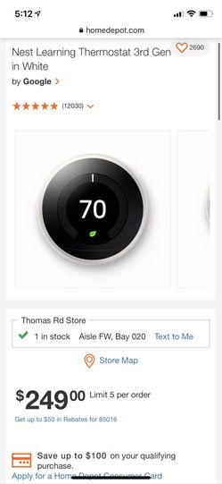 Nest Thermostat 3rd Gen White