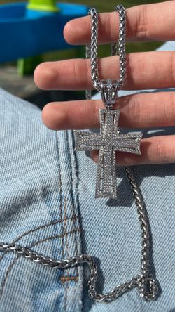 Real silver cross chain