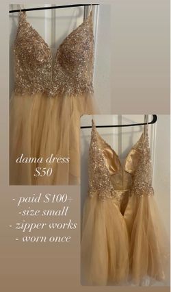 gold dress size small