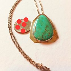 $80! Awesome Sterling Silver Kingman Turquoise Necklace 