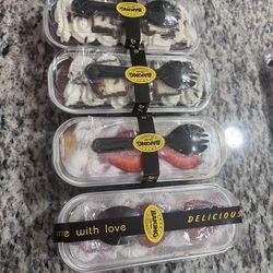 Mini Tres Leches Cakes Consisting Of Vanilla With Strawberries And Chocolate Gansito Flavors