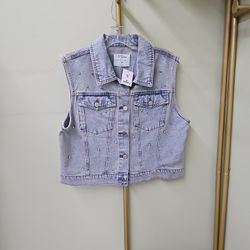 Denim Vest (M)  Chaleco De Mujer De Mesclilla M 