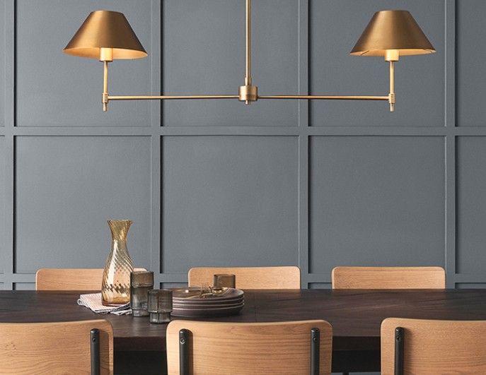 Brand New Threshold Metal Two Arm Shaded Chandelier Ceiling Light Brass