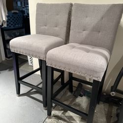 Beautiful Grey Bar Stools -Like New Condition 