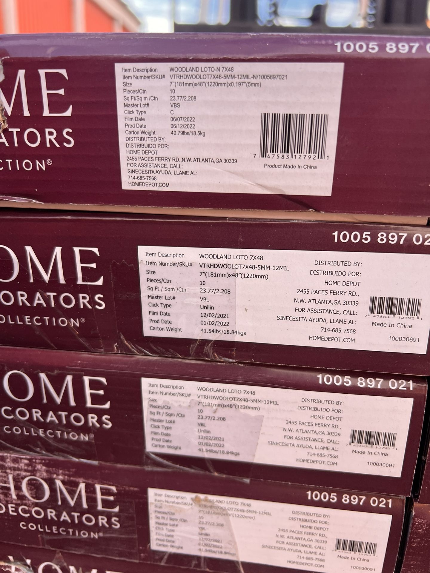 HDC Woodland Loto 12 MIL x 7in. W x 48 In. L Waterproof Luxury Vinyl Plank Flooring (23.8 Sqft/case) Total 23 Cases ($35 Each Case)