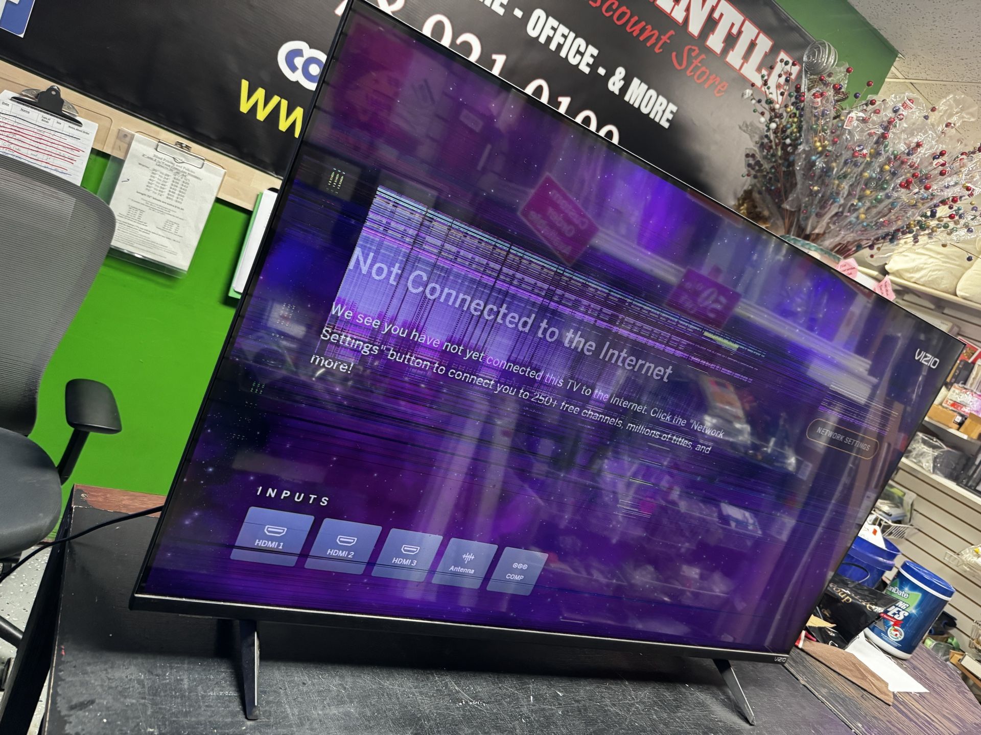 50" Smart Vizio Tv/ Sold As Is/ It Shows Lines In The Screen