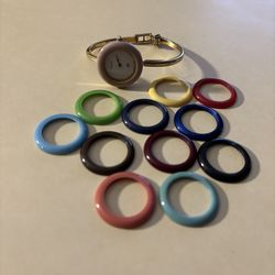 Vintage gucci gold change bezel watch authentic