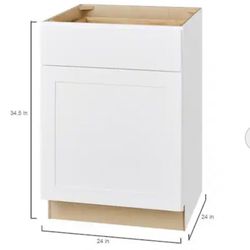 Hampton Bay Avondale White Shaker 24” Base Kitchen Cabinet