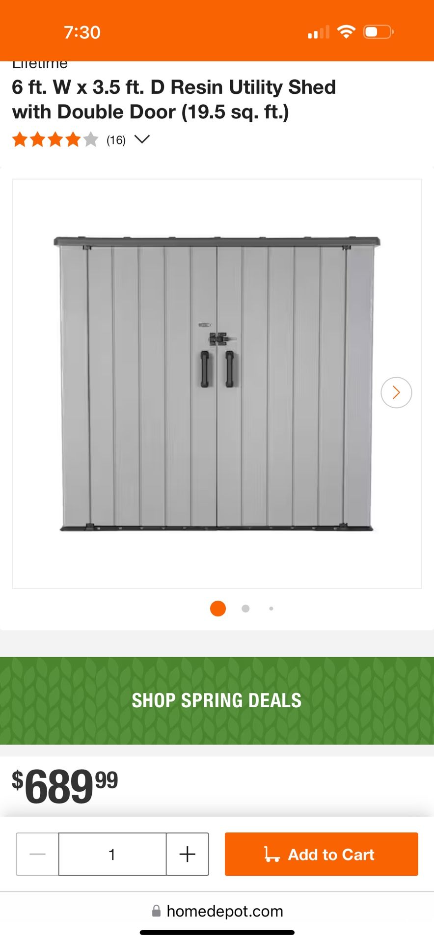 Storage Shed Lifetime $440