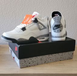 Air Jordan 4s white cement size