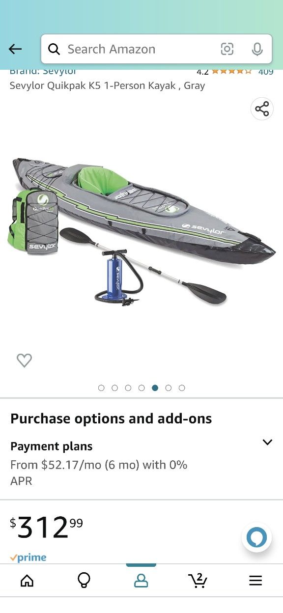 2 KAYAKS With Storage Rack,Paddles And Pump.