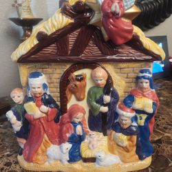 Nativity Ceramic Cookie Jar