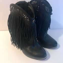 SAM EDELMAN , Booties , Fringe Accent  Size 6.5 US / 37.5 EUR