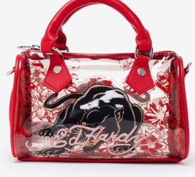 Ed Hardy Panther Clear Tote Bag Red Y2K Style NEW