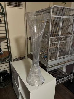Tall glass vase