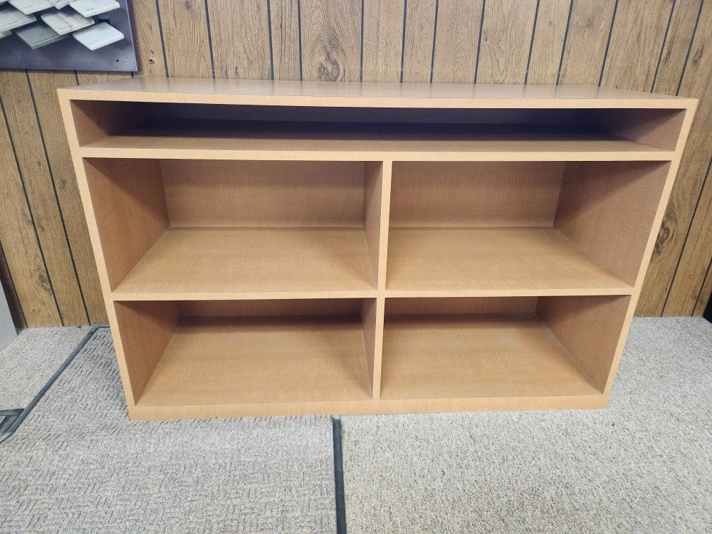 CUSTOM PLASTIC LAMINATE DISPLAY CABINET 54" Wide X 20" Deep X 34 1/4" High Finished Inside And Out In Maple Laminate 